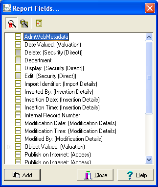 Report Fields